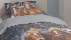Happy Horses flanel dekbedovertrek